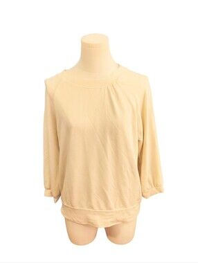 Philosophy Soft Solid Cream Luxurious Crew Neck Sweater Size Medium